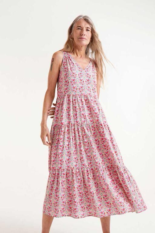 Vestido midi estampado “Sugar” en crepé ligero – Dulzura y movimiento en cada paso.