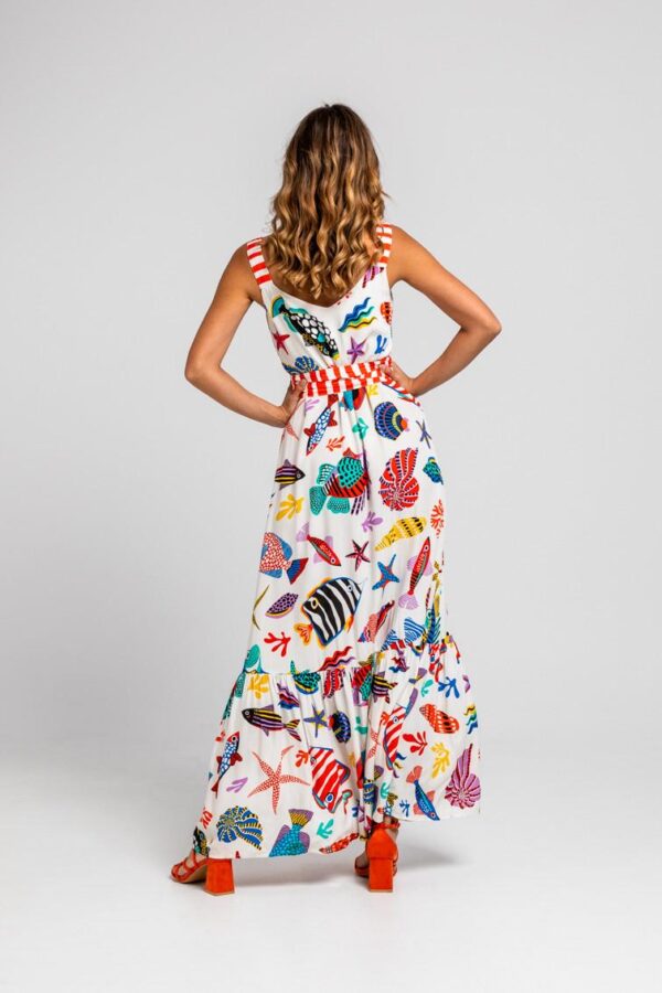Vestido lencero con volante y lazada. - Imagen 3