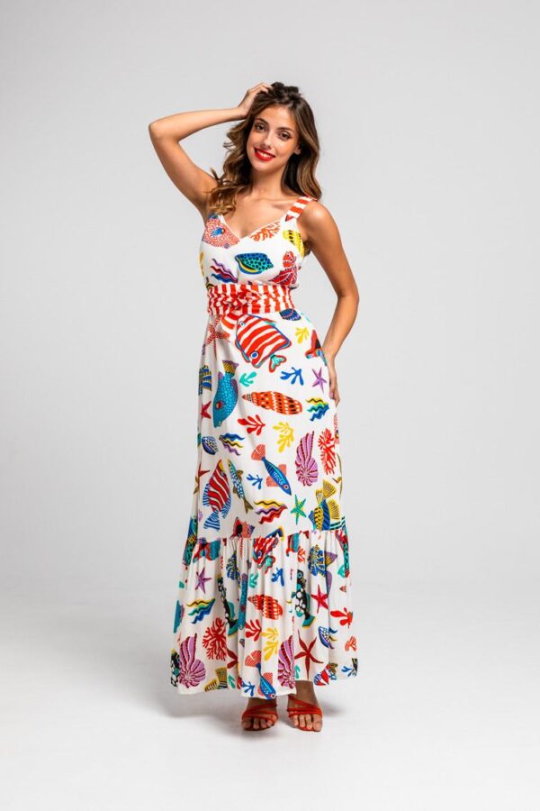 Vestido lencero con volante y lazada. - Imagen 2