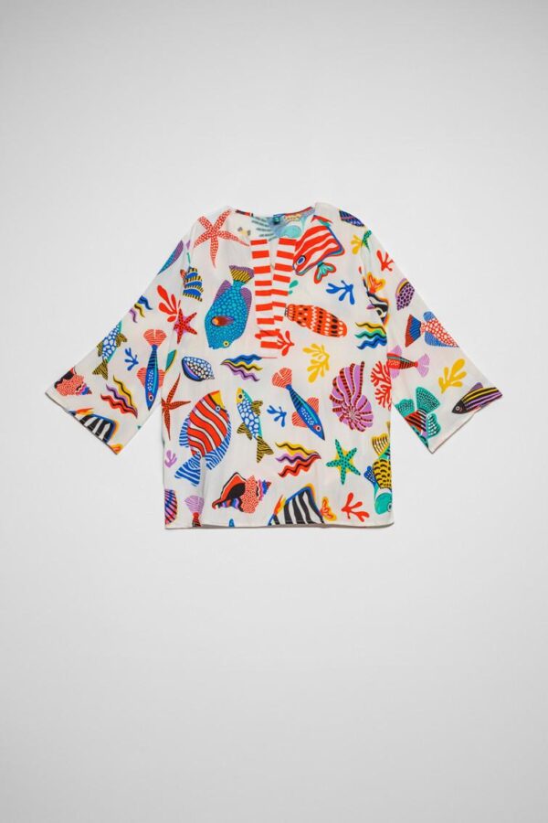 Blusa ibicenca estampada – Por la boca vive el pez.