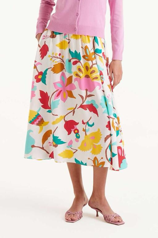 falda midi floral nenufar