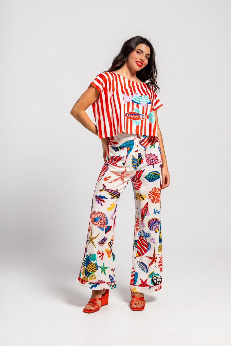 pantalon ancho ribete - por la voca vive el pez