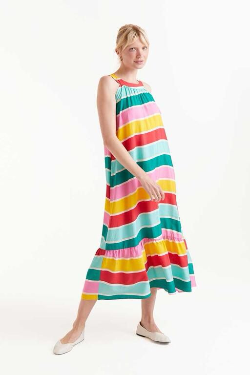 Vestido largo Colour Wave en crepé ligero