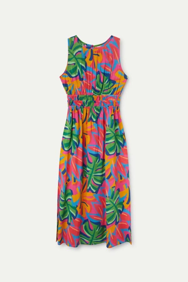 vestido largo estampado floral samba