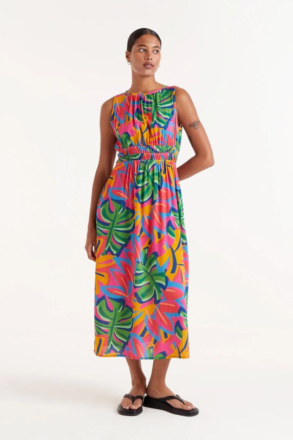 vestido largo estampado floral samba
