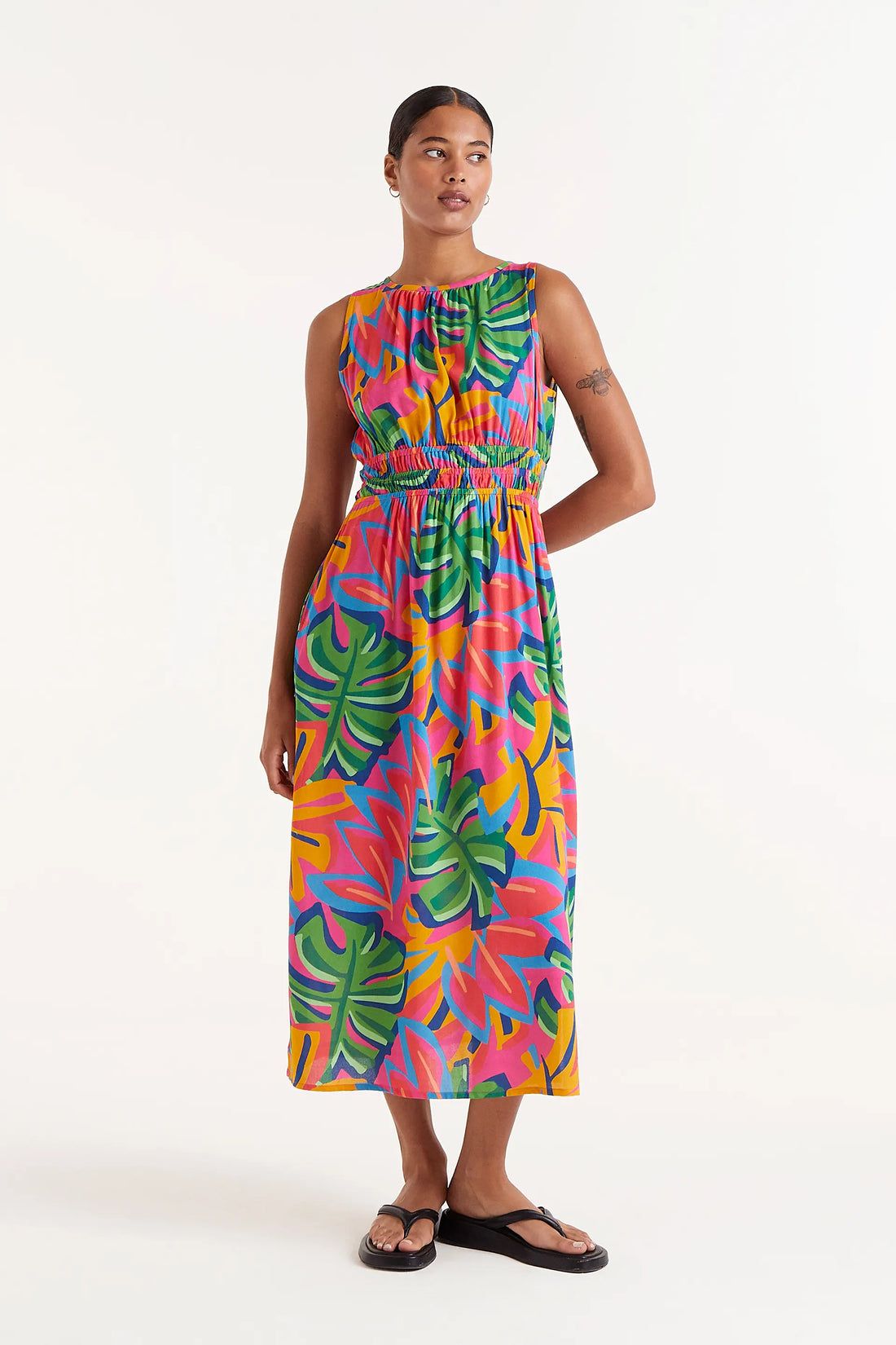 vestido largo estampado floral samba