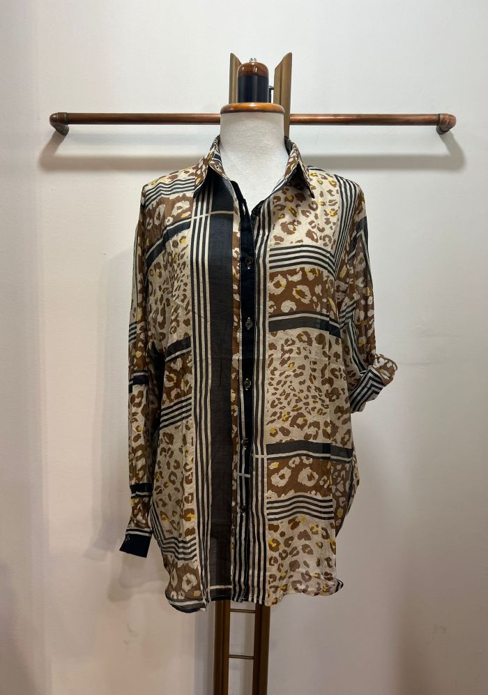 camisa fantasia animal print